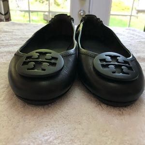 Tory Burch Minnie Miller Flats Black Size 9